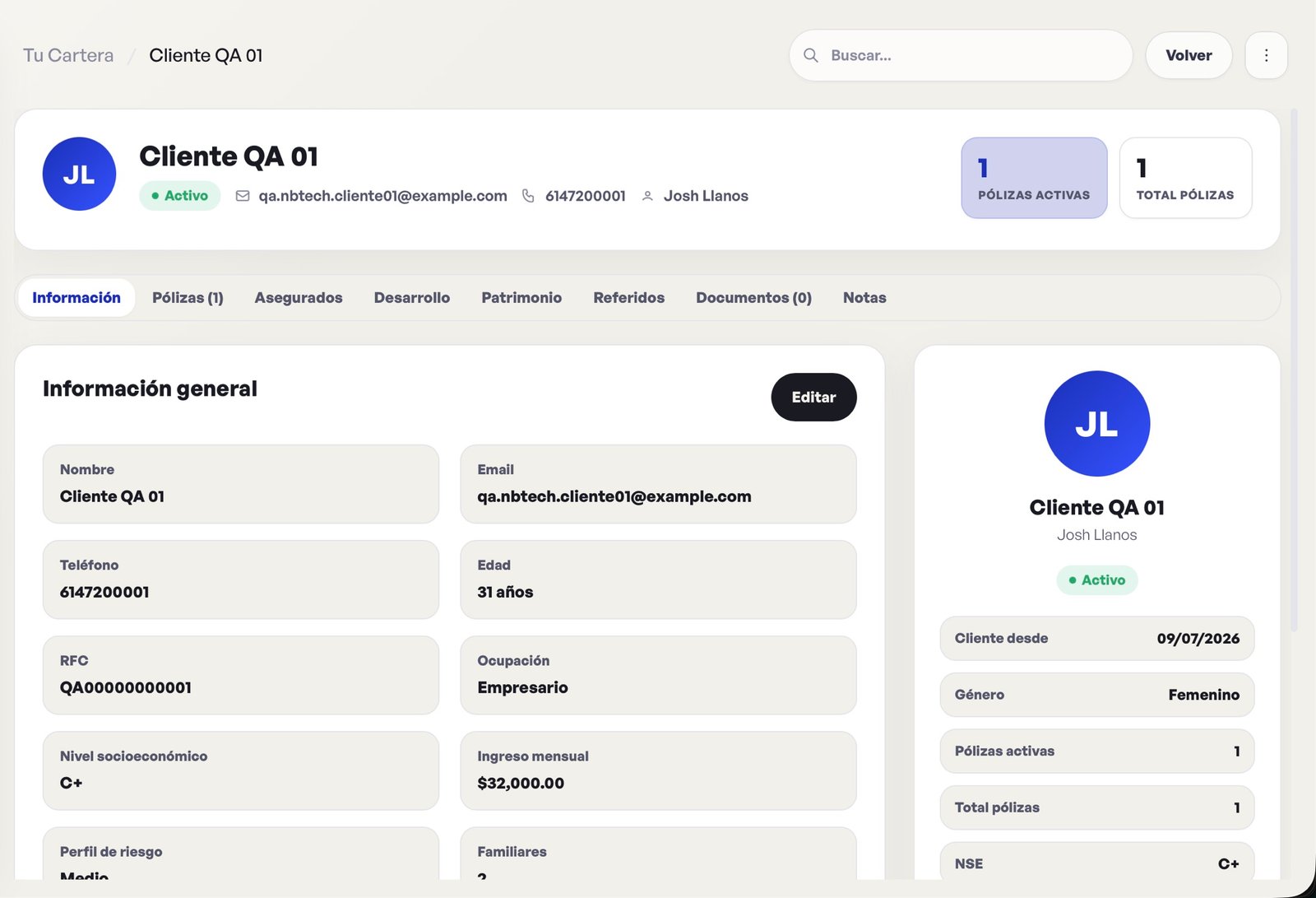 Expediente integral del cliente en Personaut